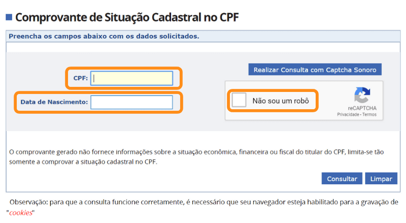 Consulta CPF Grátis - Tela de Pesquisa